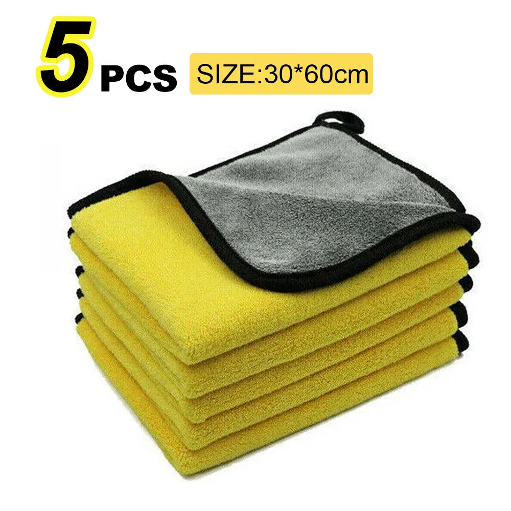 Car Wash Microfiber Towel 30X30/60Cm Car Cleaning Drying Cloth Hemming Car Care Cloth Detailing Car Wash Towel