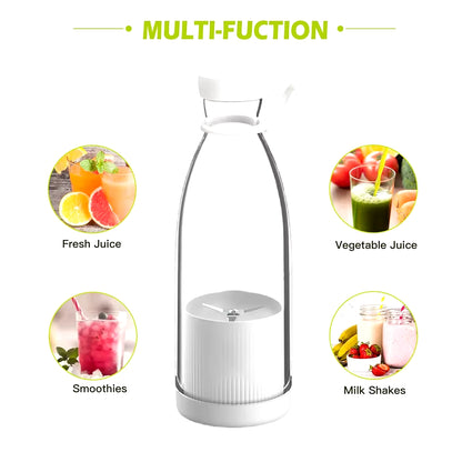 Mini Fast Juice Juicer Fresh Fruits Mixer Smoothie Bottle Handheld 6-Blade USB Rechargeable Multifunctional Fruit Blender