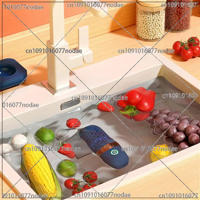 Wireless Fruit Vegetable Washing Machine Protable Capsule Shape Fruit Food Purifier Kitchen Automatic Vegetable Washing Machine