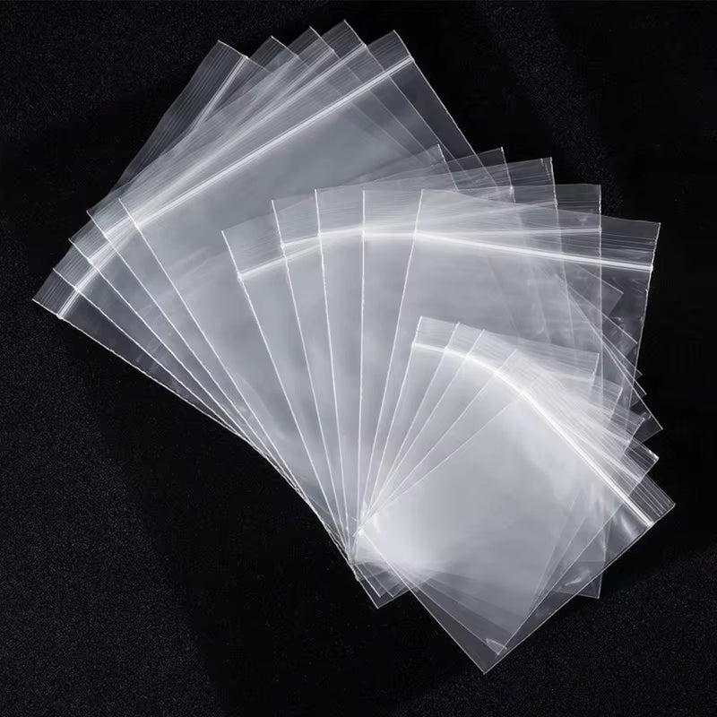 100Pcs/Lot Thick Transparent Zip Lock Bags Clear Ziplock Food Package Storage Bag Plastic Thick Small Jewelry Packing Zip Bags