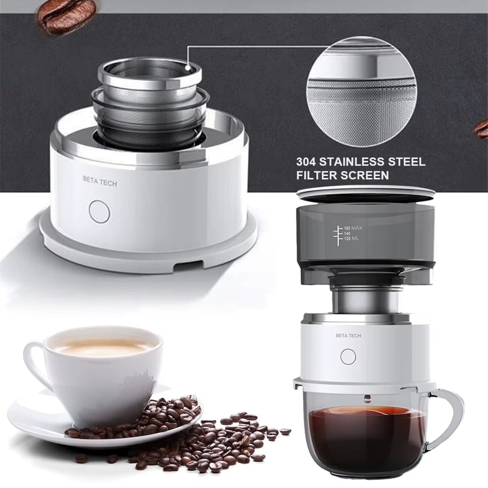 Automatic Hand Drip Coffee Maker Hand-Pressed Coffee Maker Stainless Steel Filter Portable Manual Press Coffee Espresso Maker