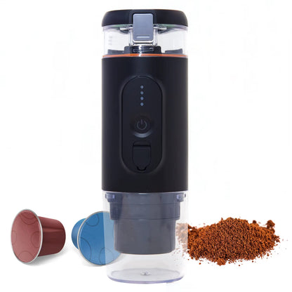 Portable Espresso Maker - 20 Bar Pressure, Fast Heating - USB Type-C Rechargeable - Compatible with Ground Coffee and NS Pods