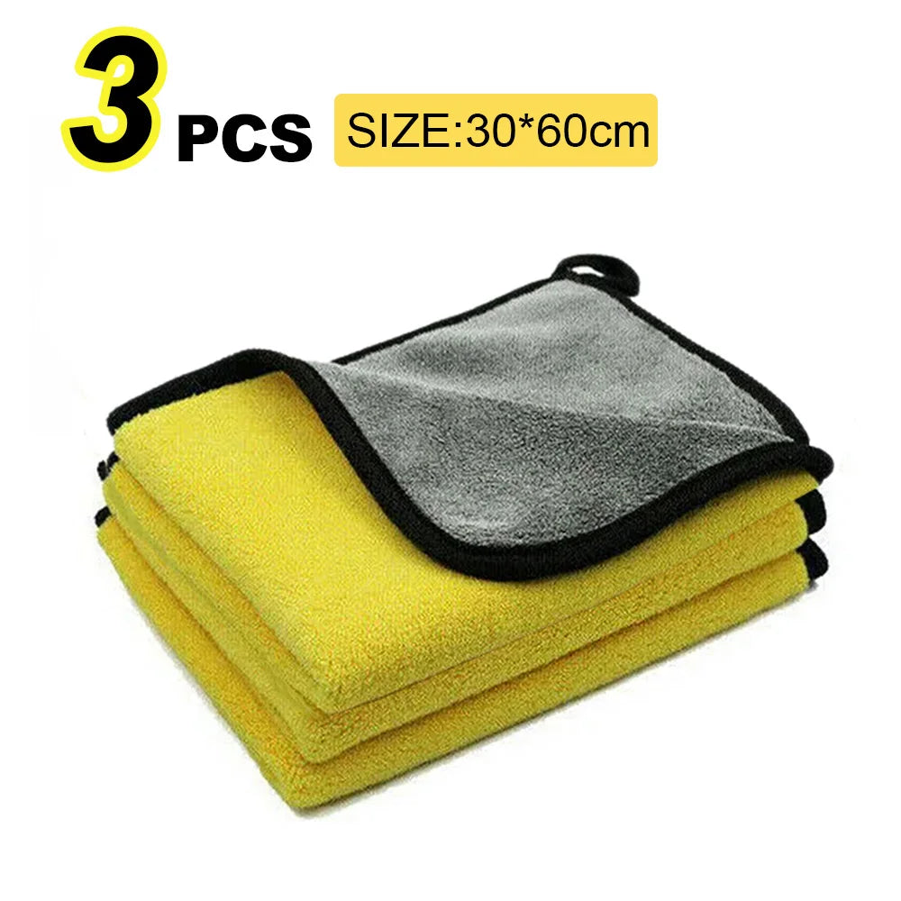 Car Wash Microfiber Towel 30X30/60Cm Car Cleaning Drying Cloth Hemming Car Care Cloth Detailing Car Wash Towel