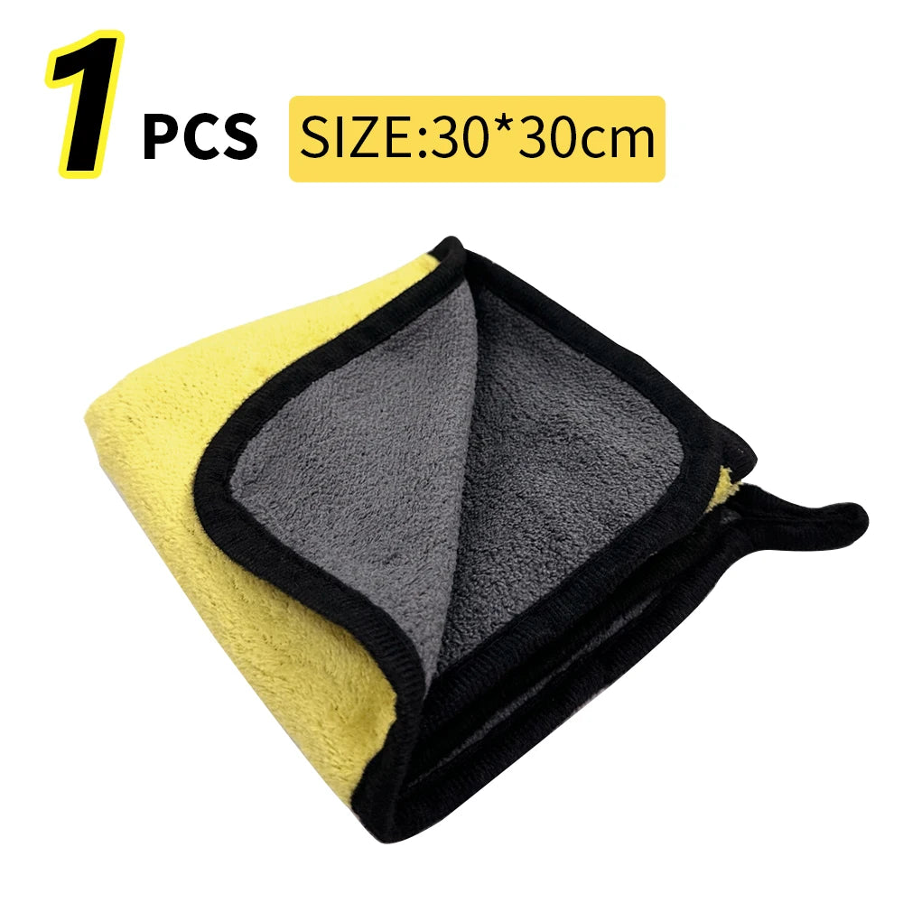 Car Wash Microfiber Towel 30X30/60Cm Car Cleaning Drying Cloth Hemming Car Care Cloth Detailing Car Wash Towel