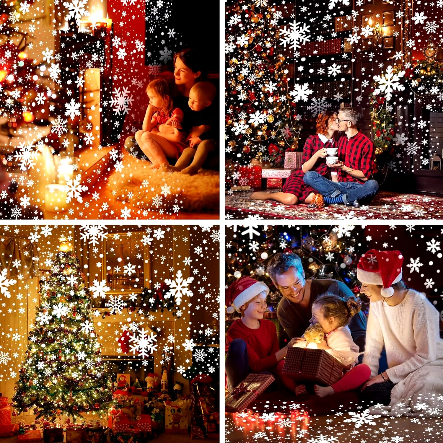 Outdoor Christmas Snowflake Projection Light, Waterproof Dual Head LED Light, Landscape Decoration, Lighting Projection Light