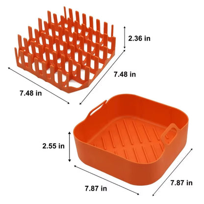 Silicone Air Fryer Basket Silicone Bacon Rack Air Fryer Grilling Pan Air Fryer Accessories Bacon Holder for Air Fryer