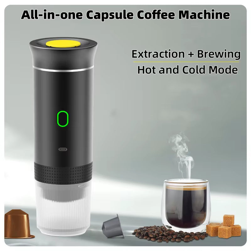 USB Portable Electric Espresso Machine 3-In-1 Capsule Coffee Maker Small Wireless Heating for Home Camping Travel Coffee Machine