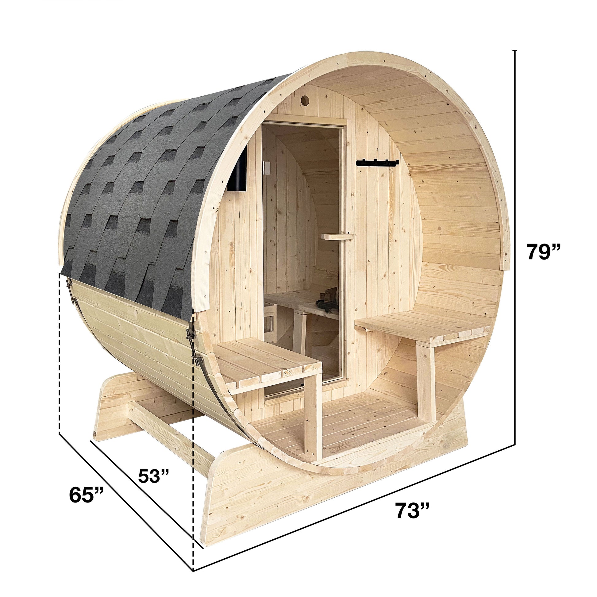 3-4 Person Electric Sauna, White Finland Pine, 240V, Indoor/Outdoor, 65L X 73W X 79H In