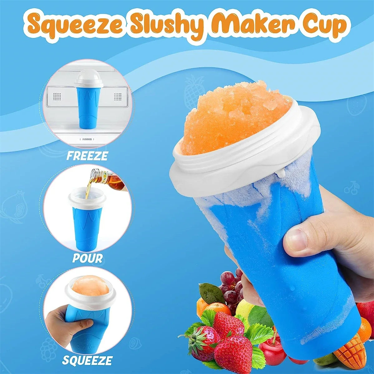 Homemade Smoothie Cup Quick-Frozen Ice Cream Milkshake Bottle Summer DIY Juice Iced Cup Freezed Portable Squeeze Slushie Cups