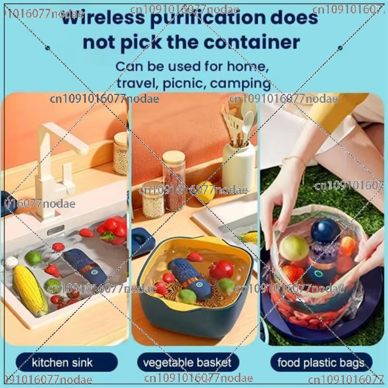 Wireless Fruit Vegetable Washing Machine Protable Capsule Shape Fruit Food Purifier Kitchen Automatic Vegetable Washing Machine